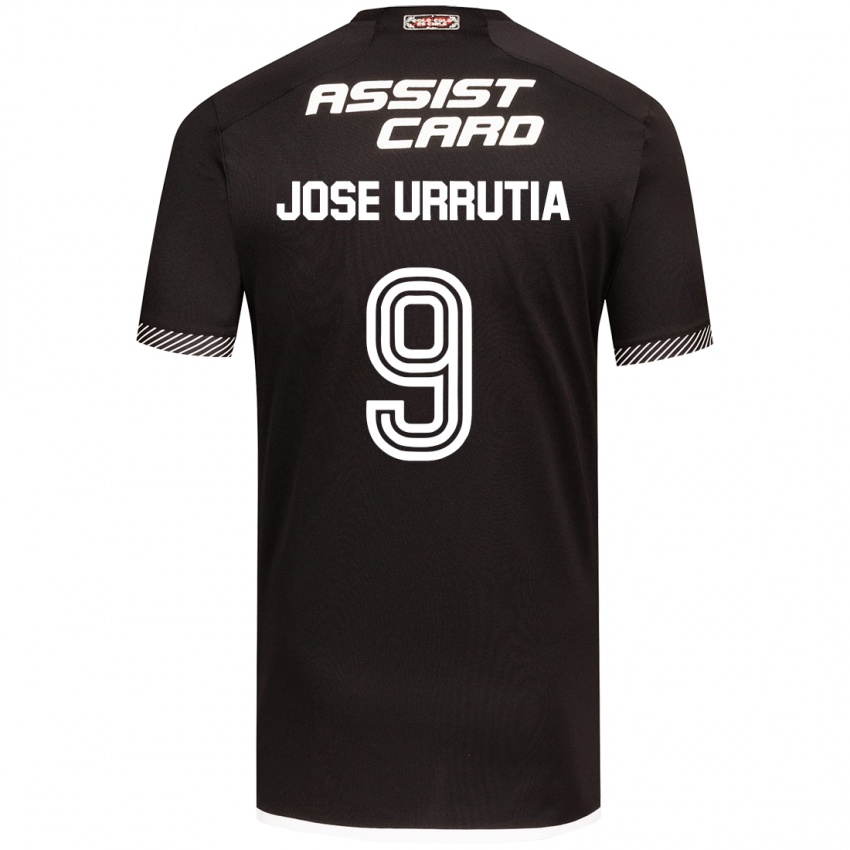 Kinderen María José Urrutia #9 Zwart Wit Uitshirt Uittenue 2024/25 T-Shirt België