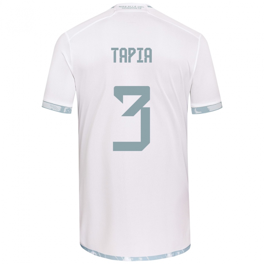 Kinderen Ignacio Tapia #3 Wit Grijs Uitshirt Uittenue 2024/25 T-Shirt België