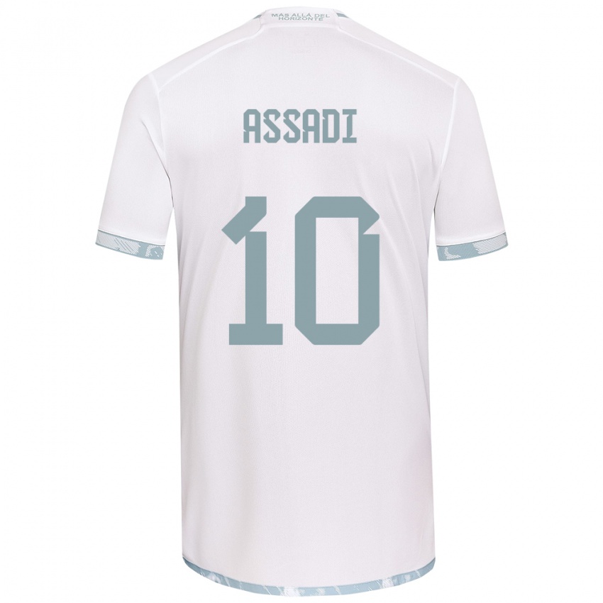 Kinderen Lucas Assadi #10 Wit Grijs Uitshirt Uittenue 2024/25 T-Shirt België