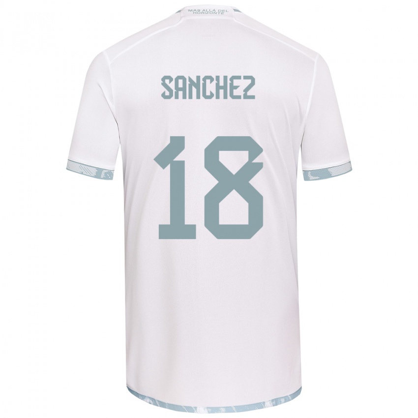 Kinderen Bárbara Sánchez #18 Wit Grijs Uitshirt Uittenue 2024/25 T-Shirt België