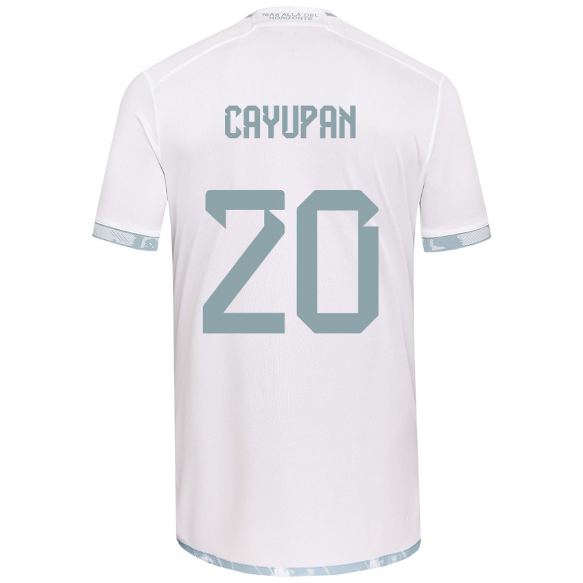 Kinderen Natalia Cayupán #20 Wit Grijs Uitshirt Uittenue 2024/25 T-Shirt België