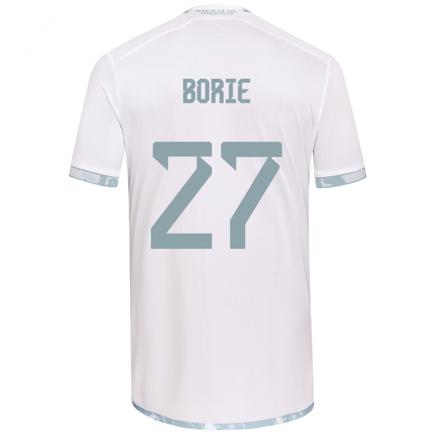 Kinderen Emilie Borie #27 Wit Grijs Uitshirt Uittenue 2024/25 T-Shirt België