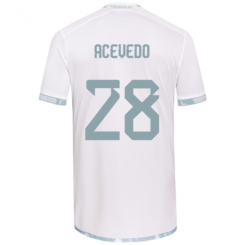 Kinderen Florencia Acevedo #28 Wit Grijs Uitshirt Uittenue 2024/25 T-Shirt België