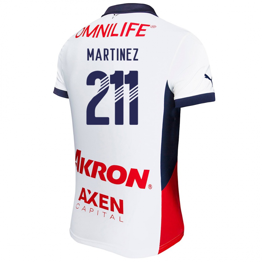 Enfant Maillot Diego Martínez #211 Blanc Rouge Bleu Tenues Extérieur 2024/25 T-Shirt Belgique