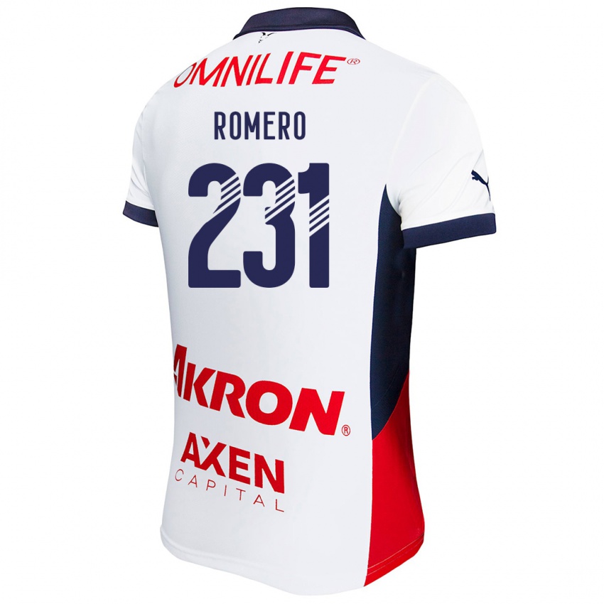 Enfant Maillot Ángel Romero #231 Blanc Rouge Bleu Tenues Extérieur 2024/25 T-Shirt Belgique