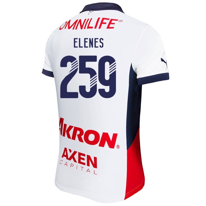 Enfant Maillot José Elenes #259 Blanc Rouge Bleu Tenues Extérieur 2024/25 T-Shirt Belgique