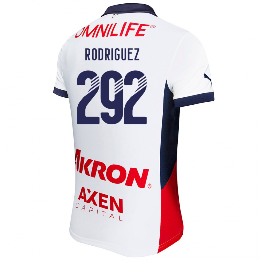 Enfant Maillot Emiliano Rodríguez #292 Blanc Rouge Bleu Tenues Extérieur 2024/25 T-Shirt Belgique