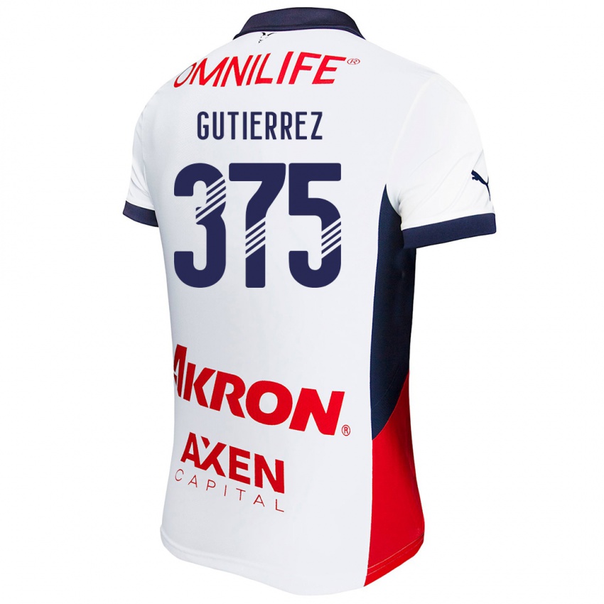 Enfant Maillot Gerson Gutiérrez #375 Blanc Rouge Bleu Tenues Extérieur 2024/25 T-Shirt Belgique