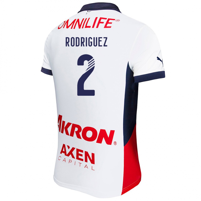 Enfant Maillot Jaqueline Rodríguez #2 Blanc Rouge Bleu Tenues Extérieur 2024/25 T-Shirt Belgique