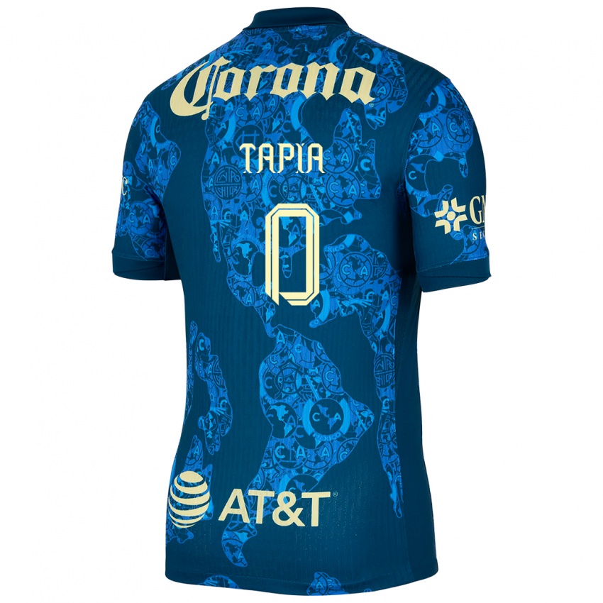 Enfant Maillot Leonardo Tapia #0 Bleu Jaune Tenues Extérieur 2024/25 T-Shirt Belgique