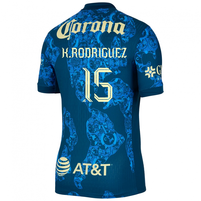 Kinderen Kimberly Rodriguez #15 Blauw Geel Uitshirt Uittenue 2024/25 T-Shirt België