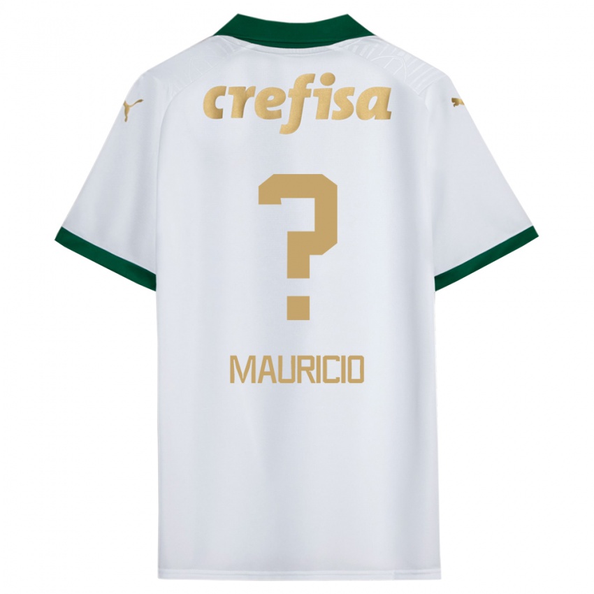 Enfant Maillot Mauricio #0 Blanc Vert Tenues Extérieur 2024/25 T-Shirt Belgique