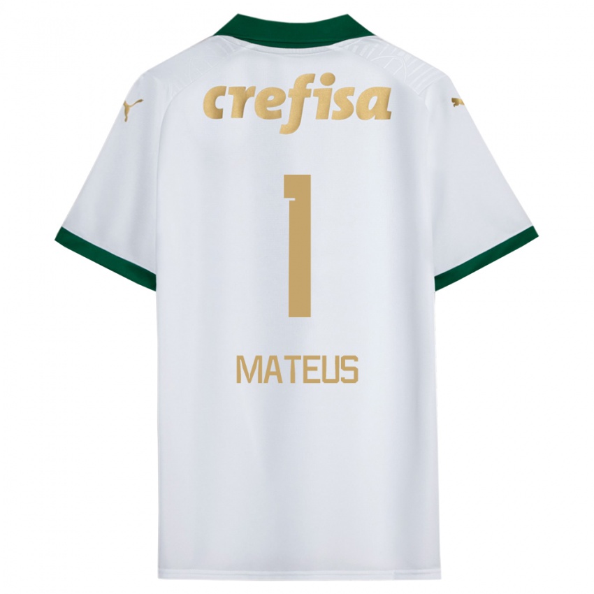 Kinderen Mateus #1 Wit Groen Uitshirt Uittenue 2024/25 T-Shirt België