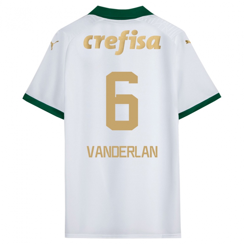 Enfant Maillot Vanderlan #6 Blanc Vert Tenues Extérieur 2024/25 T-Shirt Belgique