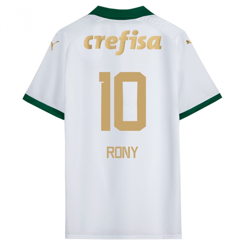 Enfant Maillot Rony #10 Blanc Vert Tenues Extérieur 2024/25 T-Shirt Belgique