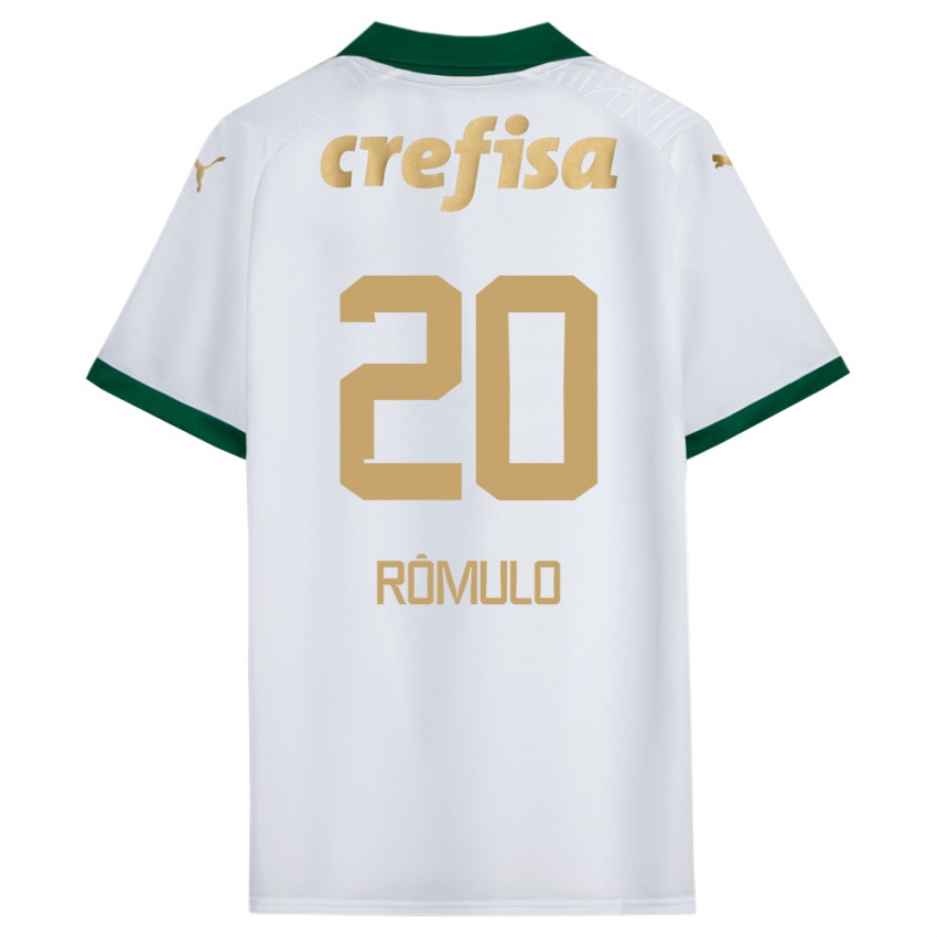 Enfant Maillot Rômulo #20 Blanc Vert Tenues Extérieur 2024/25 T-Shirt Belgique