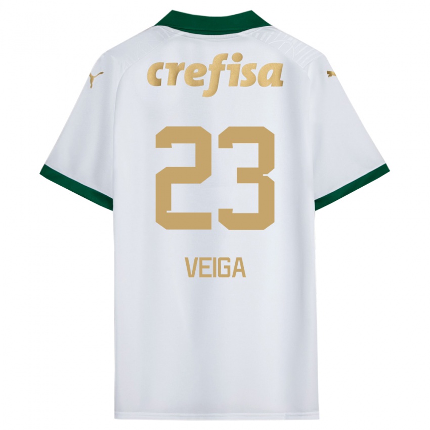 Enfant Maillot Raphael Veiga #23 Blanc Vert Tenues Extérieur 2024/25 T-Shirt Belgique