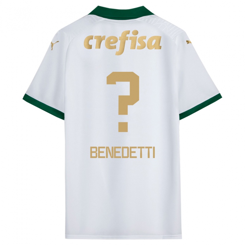 Enfant Maillot Luis Benedetti #0 Blanc Vert Tenues Extérieur 2024/25 T-Shirt Belgique