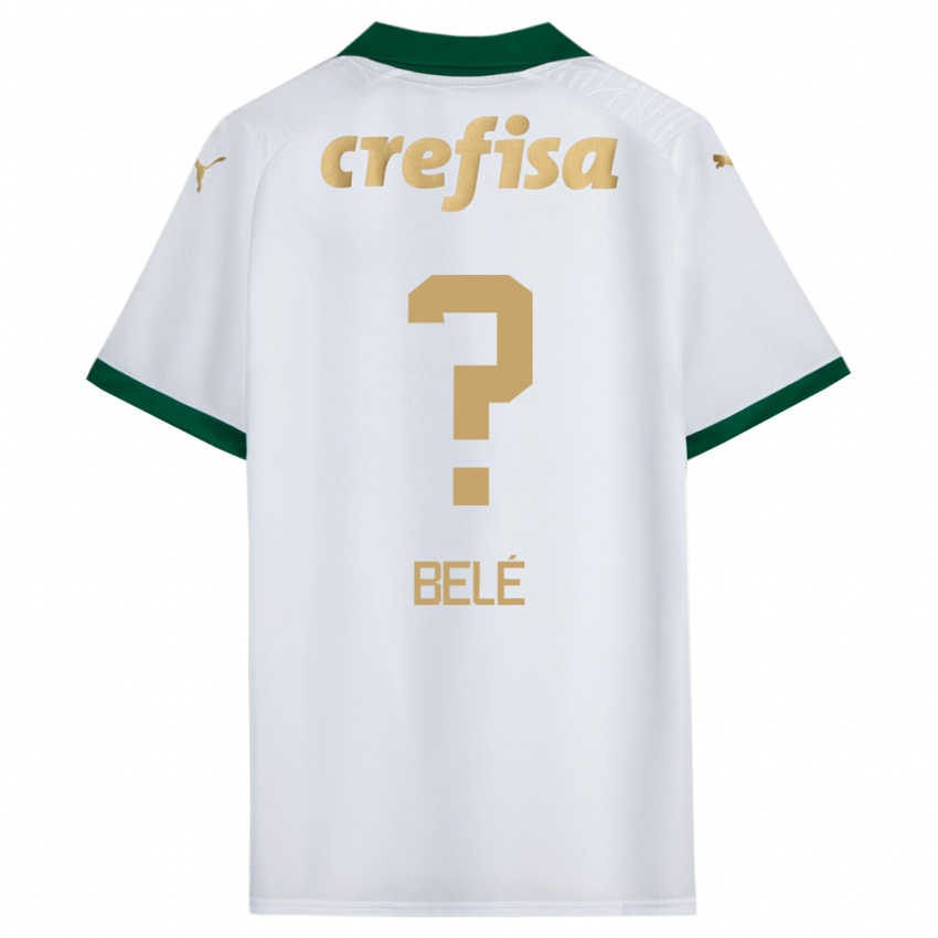 Kinderen Erick Belé #0 Wit Groen Uitshirt Uittenue 2024/25 T-Shirt België