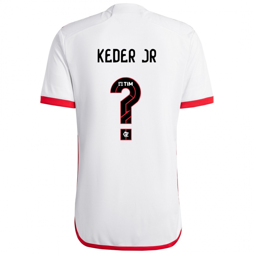 Kinderen Keder Jr #0 Wit Rood Uitshirt Uittenue 2024/25 T-Shirt België