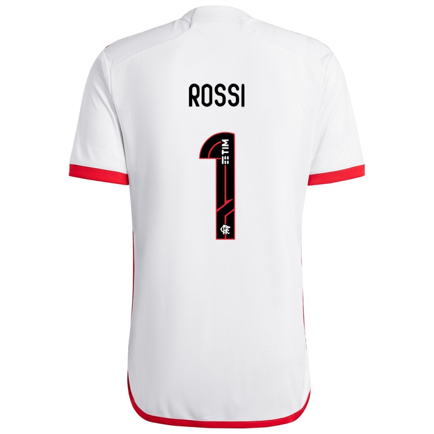 Kinderen Agustin Rossi #1 Wit Rood Uitshirt Uittenue 2024/25 T-Shirt België