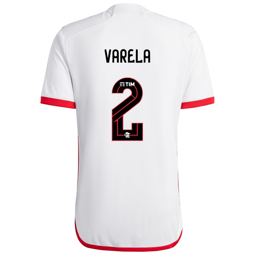 Kinderen Guillermo Varela #2 Wit Rood Uitshirt Uittenue 2024/25 T-Shirt België