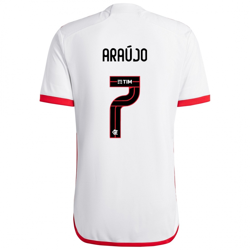 Kinderen Luiz Araújo #7 Wit Rood Uitshirt Uittenue 2024/25 T-Shirt België