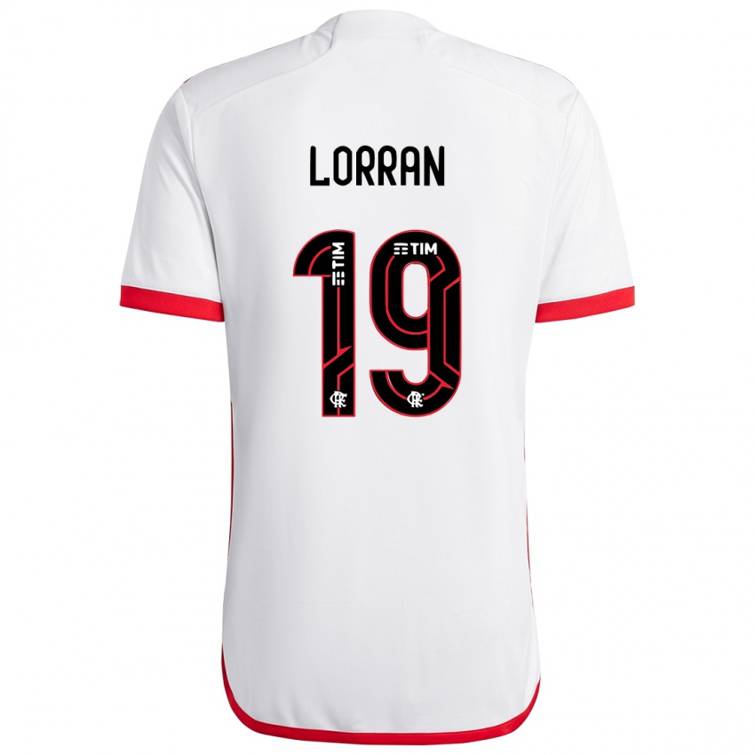 Kinderen Lorran #19 Wit Rood Uitshirt Uittenue 2024/25 T-Shirt België