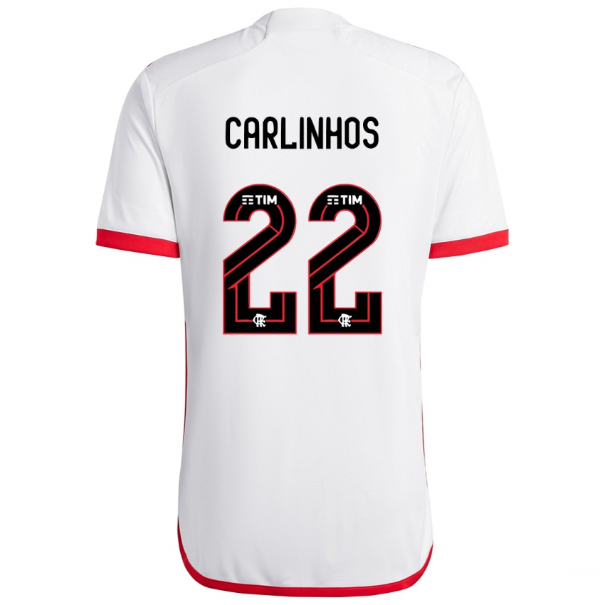 Kinderen Carlinhos #22 Wit Rood Uitshirt Uittenue 2024/25 T-Shirt België