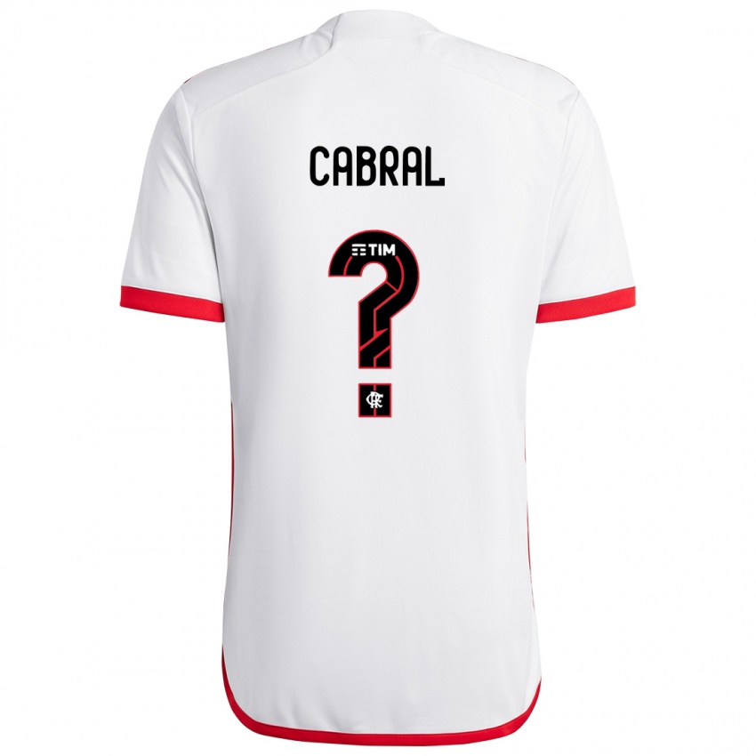 Kinderen Daniel Cabral #0 Wit Rood Uitshirt Uittenue 2024/25 T-Shirt België