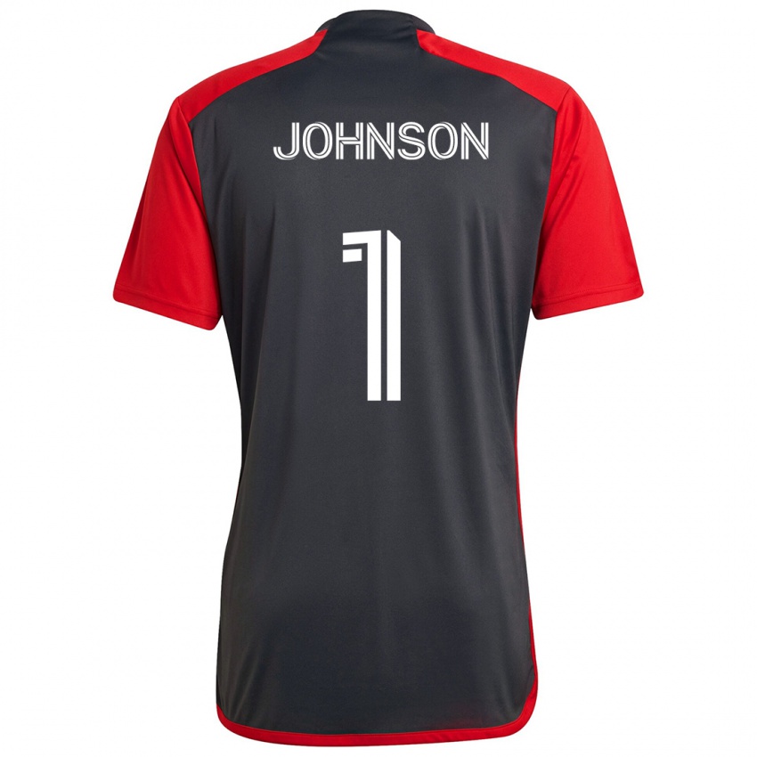 Heren Sean Johnson #1 Grijs Rood Thuisshirt Thuistenue 2024/25 T-Shirt België