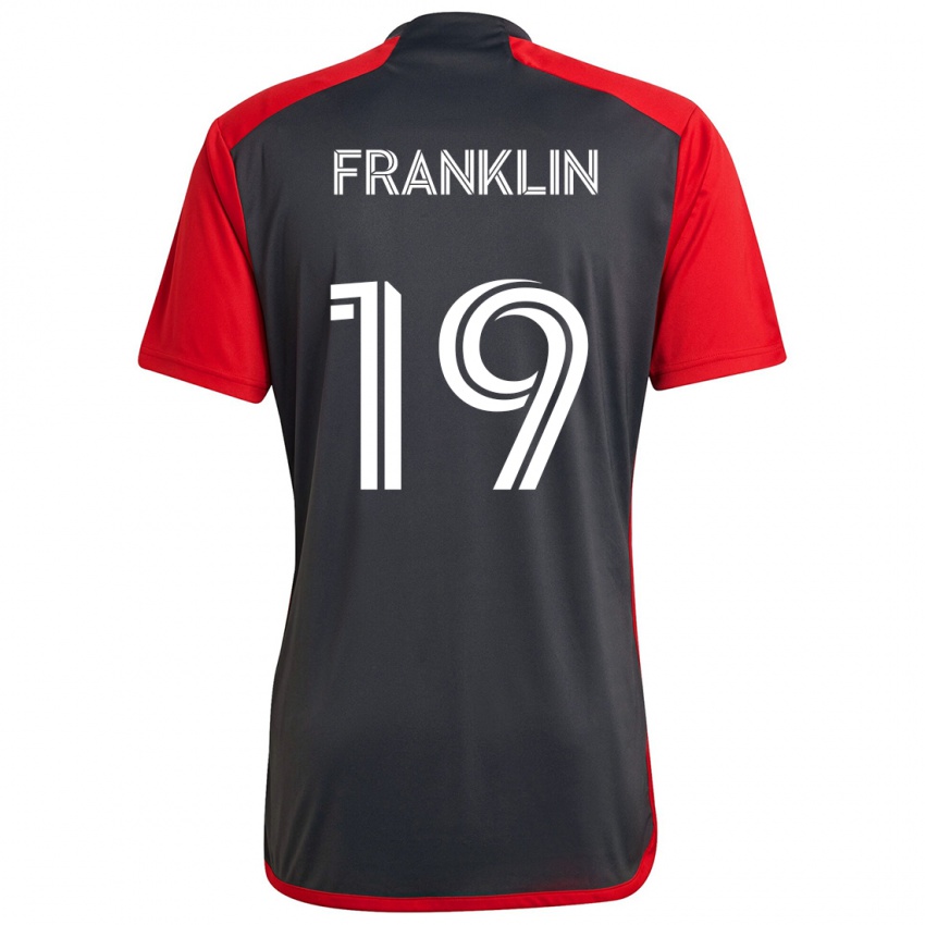 Heren Kobe Franklin #19 Grijs Rood Thuisshirt Thuistenue 2024/25 T-Shirt België