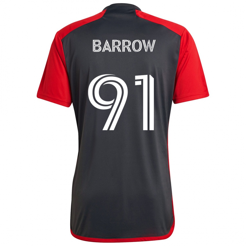 Herren Dékwon Barrow #91 Grau Rot Heimtrikot Trikot 2024/25 T-Shirt Belgien