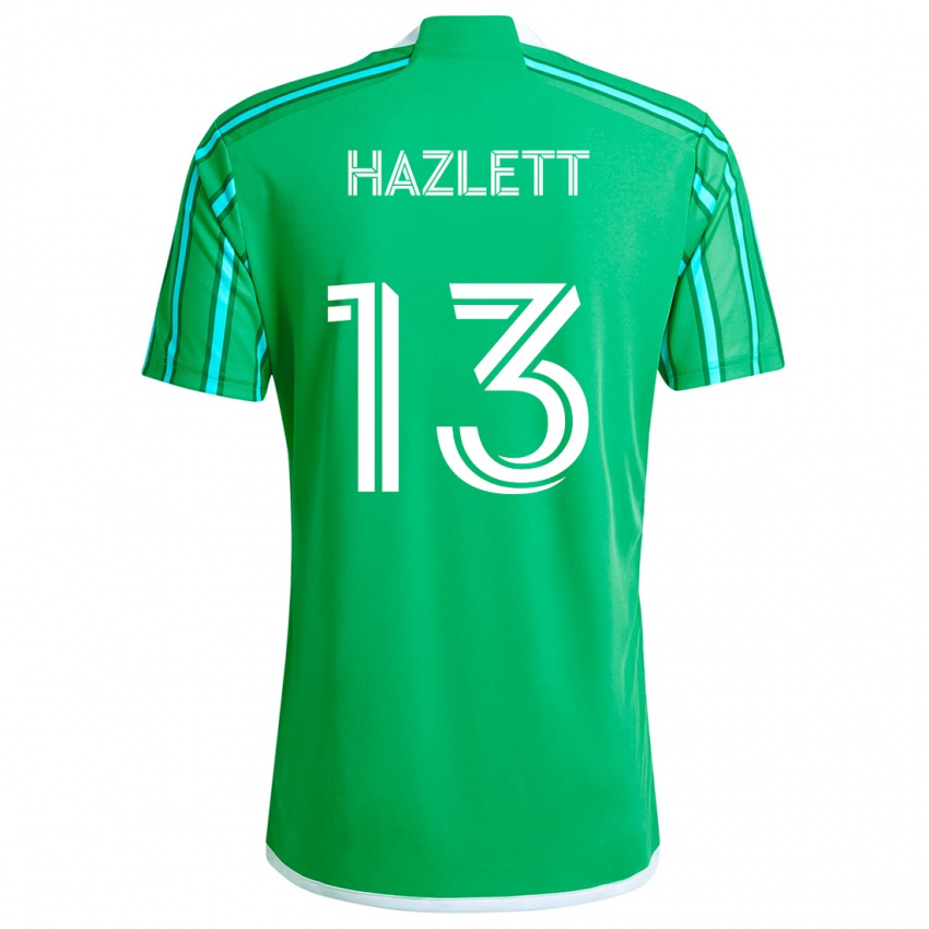 Herren Kimberly Hazlett #13 Grün Weiß Heimtrikot Trikot 2024/25 T-Shirt Belgien