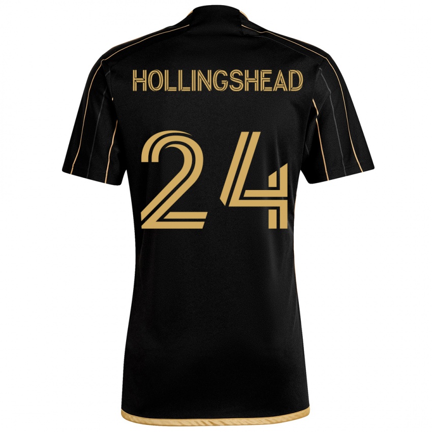 Heren Ryan Hollingshead #24 Zwart Goud Thuisshirt Thuistenue 2024/25 T-Shirt België