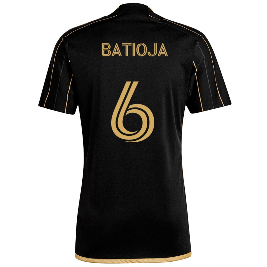 Homme Maillot Jeremy Batioja #6 Or Noir Tenues Domicile 2024/25 T-Shirt Belgique