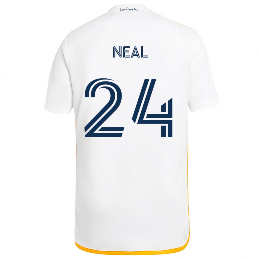 Heren Jalen Neal #24 Wit Geel Thuisshirt Thuistenue 2024/25 T-Shirt België