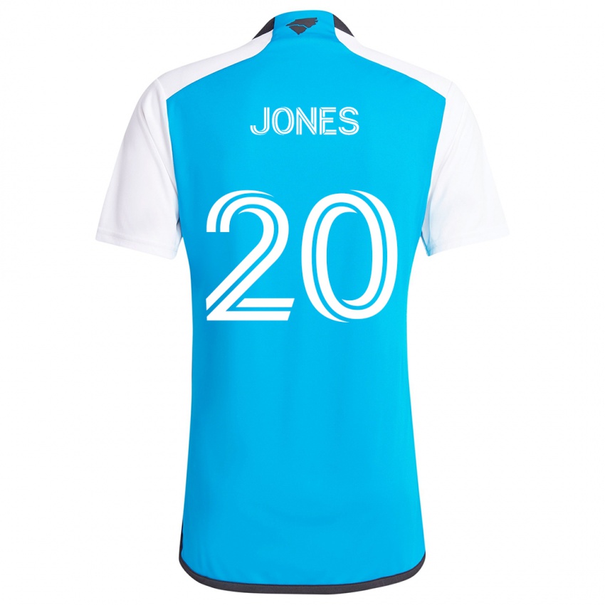 Homme Maillot Derrick Jones #20 Bleu Blanc Tenues Domicile 2024/25 T-Shirt Belgique