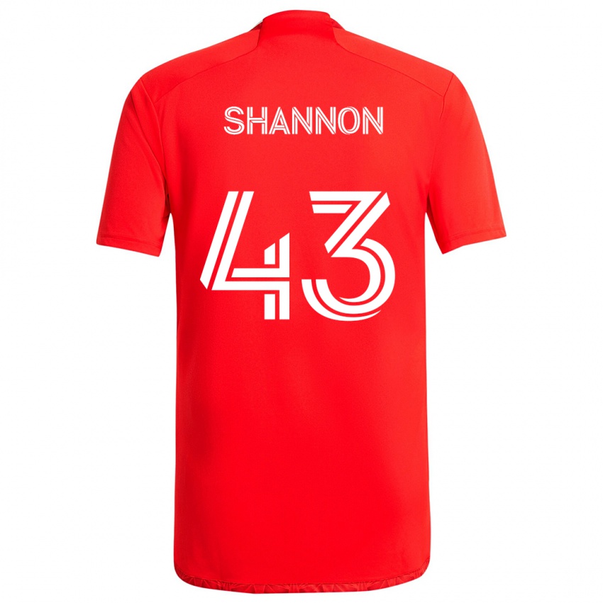 Heren Jaylen Shannon #43 Rood Wit Thuisshirt Thuistenue 2024/25 T-Shirt België