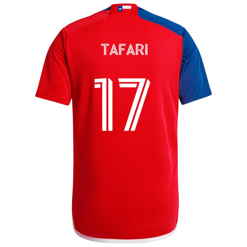 Herren Nkosi Tafari #17 Blau Rot Heimtrikot Trikot 2024/25 T-Shirt Belgien