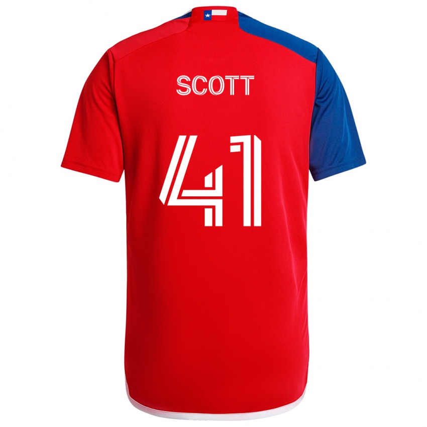 Herren Tarik Scott #41 Blau Rot Heimtrikot Trikot 2024/25 T-Shirt Belgien