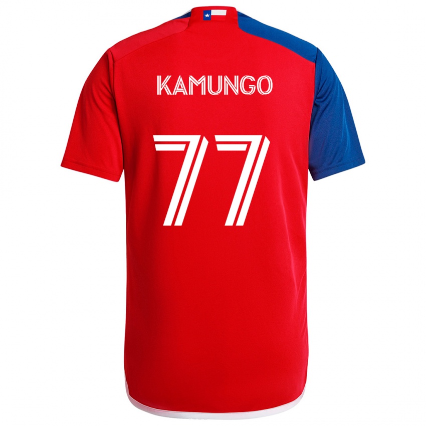 Herren Bernard Kamungo #77 Blau Rot Heimtrikot Trikot 2024/25 T-Shirt Belgien