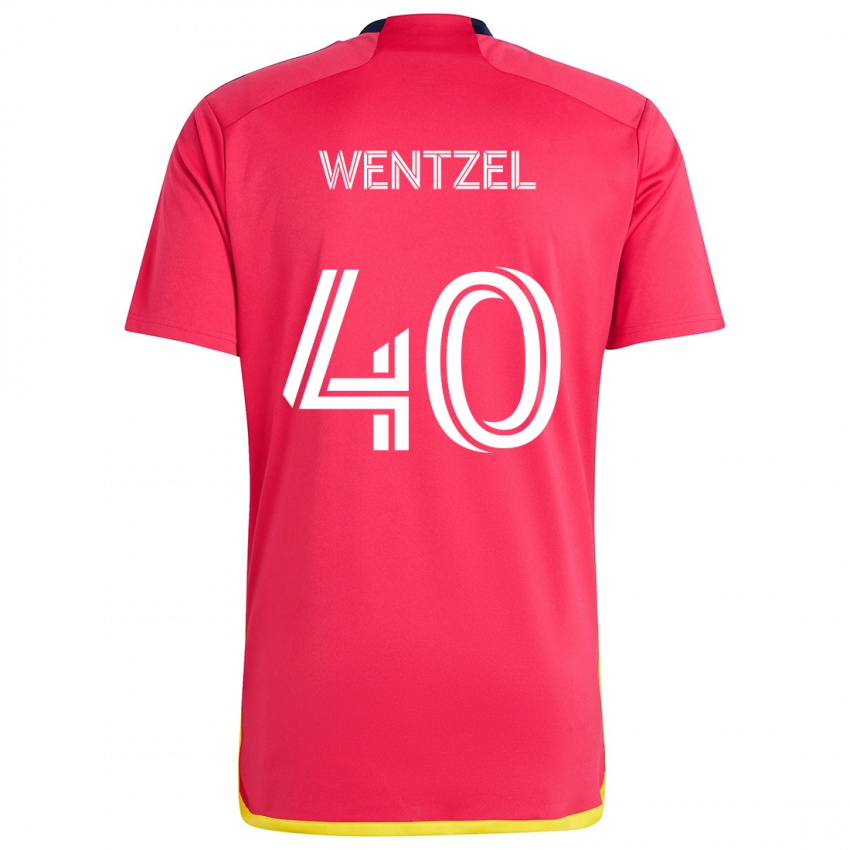 Heren Michael Wentzel #40 Rood Blauw Thuisshirt Thuistenue 2024/25 T-Shirt België