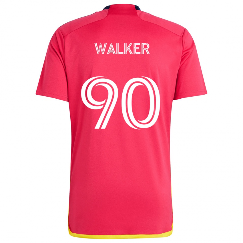 Heren Eric Walker #90 Rood Blauw Thuisshirt Thuistenue 2024/25 T-Shirt België