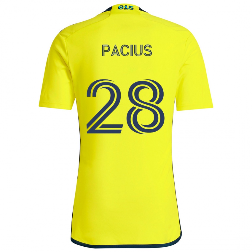 Heren Woobens Pacius #28 Geel Blauw Thuisshirt Thuistenue 2024/25 T-Shirt België