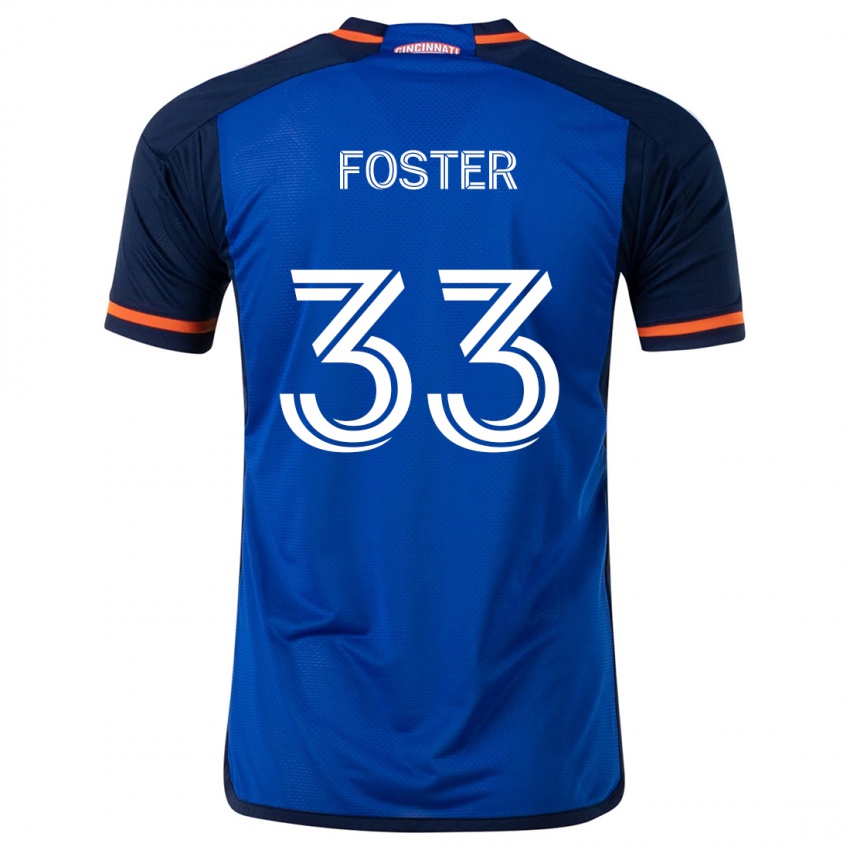 Heren Isaiah Foster #33 Blauw Wit Thuisshirt Thuistenue 2024/25 T-Shirt België