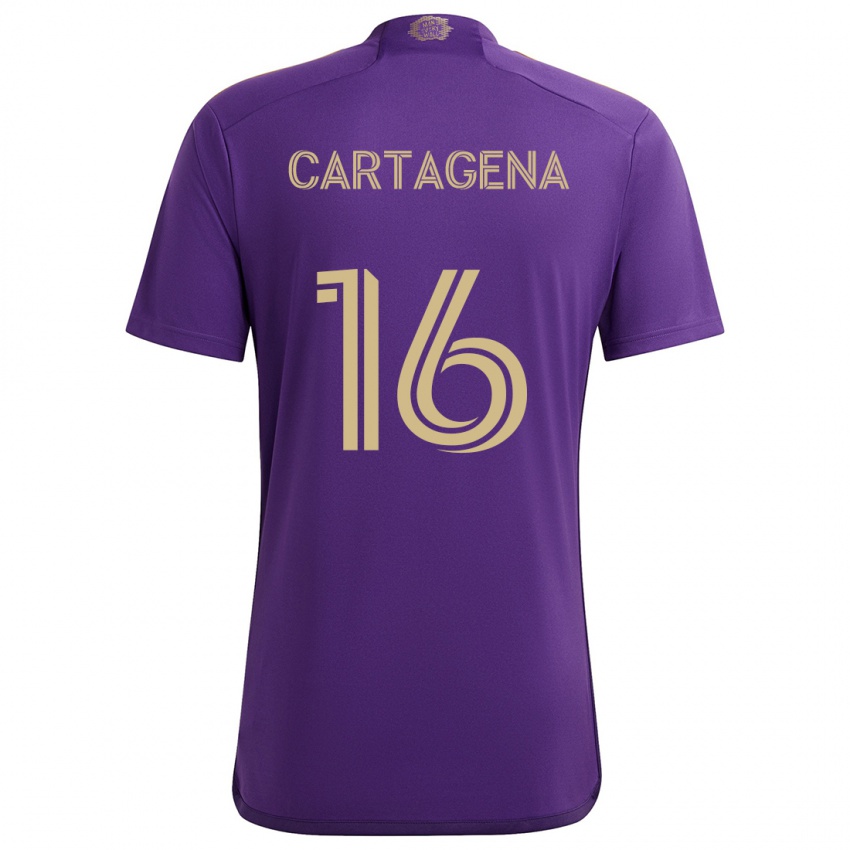 Herren Wilder Cartagena #16 Lila Gelb Heimtrikot Trikot 2024/25 T-Shirt Belgien