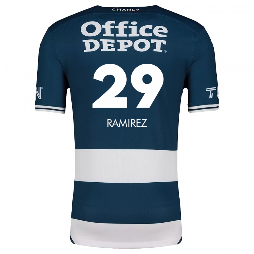 Homme Maillot Elliana Ramirez #29 Bleu Blanc Tenues Domicile 2024/25 T-Shirt Belgique