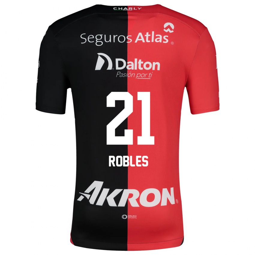 Herren Carlos Robles #21 Rot Schwarz Heimtrikot Trikot 2024/25 T-Shirt Belgien