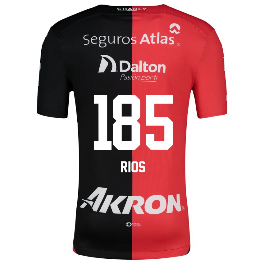 Heren Víctor Ríos #185 Rood Zwart Thuisshirt Thuistenue 2024/25 T-Shirt België